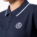 Koszulka polo damska bawełniana z lamówkami granatowo - biała D0-99-102-N