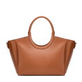 Kuferek damski z ekoskóry z okrągłymi rączkami brązowy 102-4Y-905-5