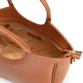 Kuferek damski z ekoskóry z okrągłymi rączkami brązowy 102-4Y-905-5