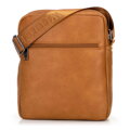 Crossbody taška z imitácie kože s nastaviteľným pásom hnedá 100-4P-914-5