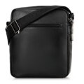 Pánska kožená crossbody taška s prešívaním čierna 100-4U-804-1