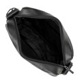 Pánska kožená crossbody taška s prešívaním čierna 100-4U-804-1