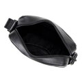 Kožená crossbody taška s dekoratívnym prešívaním čierna 100-4U-808-1