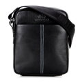 Crossbody taška z mäkkej prírodnej kože čierna 100-4U-812-1