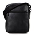 Crossbody taška z mäkkej prírodnej kože čierna 100-4U-812-1
