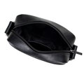 Crossbody taška z mäkkej prírodnej kože čierna 100-4U-812-1