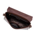 Listonoszka ze skóry naturalnej z dekoracyjnym paskiem brązowa 101-4E-601-4