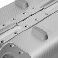 Mała walizka z aluminium na kółkach srebrna 56-3H-101-12M