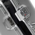 Mała walizka z aluminium na kółkach srebrna 56-3H-101-12M
