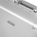 Mała walizka z aluminium na kółkach srebrna 56-3H-101-12M