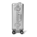 Mała walizka z aluminium na kółkach srebrna 56-3H-101-12M