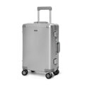 Mała walizka z aluminium na kółkach srebrna 56-3H-101-12M