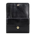 Mały damski portfel ze skóry na zatrzask czarny 21-1-068-L10