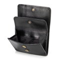 Mały damski portfel ze skóry na zatrzask czarny 21-1-068-L10