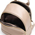 Mały plecak damski ze skóry naturalnej groszkowej beżowy 102-4E-624-9