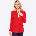 Marynarka z tkaniny boucle czerwona 100-9X-500-3