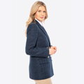 Damska marynarka z tkaniny boucle długa granatowa 100-9X-502-N
