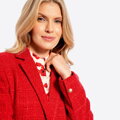 Marynarka z tkaniny boucle czerwona 100-9X-500-3