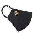 Maseczka bawełniana profilowana ze złotym monogramem czarna MASECZKA-3L
