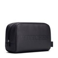 Męska kosmetyczka z imitacji skóry z logo czarna 29-3Y-901-1