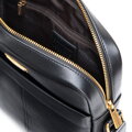 Męska listonoszka skórzana z dekoracyjnymi przeszyciami czarno - złota 102-4U-605-1G