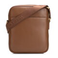 Męska listonoszka skórzana z dodatkową kieszenią jasny brąz 102-4U-603-5