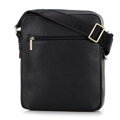 Pánska kožená crossbody taška s dvojitou textúrou čierna 100-4U-803-1