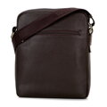 Pánska kožená crossbody taška s dvojitou textúrou tmavohnedá 100-4U-803-4
