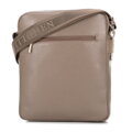 Pánska kožená crossbody taška s dvojitou textúrou taupe 100-4U-803-9