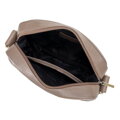Pánska kožená crossbody taška s dvojitou textúrou taupe 100-4U-803-9