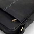 Pánska kožená crossbody taška s dvojitou textúrou čierna 100-4U-803-1