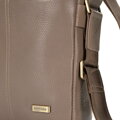 Pánska kožená crossbody taška s dvojitou textúrou taupe 100-4U-803-9