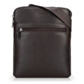 Pánska crossbody taška z imitácie kože tmavohnedá 100-4P-908-4