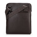 Pánska crossbody taška z imitácie kože tmavohnedá 100-4P-908-4