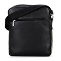 Pánska veľká kožená crossbody taška čierna 100-4U-807-1