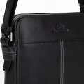Pánska veľká kožená crossbody taška čierna 100-4U-807-1