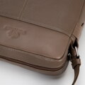 Pánska veľká kožená crossbody taška taupe 100-4U-807-9
