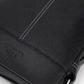 Pánska veľká kožená crossbody taška čierna 100-4U-807-1