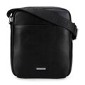 Pánska obdĺžniková crossbody taška z ekologickej kože čierna 29-4P-007-1
