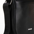 Pánska obdĺžniková crossbody taška z ekologickej kože čierna 29-4P-007-1