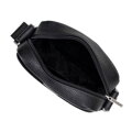 Pánska kožená crossbody taška s prešívaním čierna 100-4U-811-1