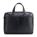 Męska skórzana torba na laptopa 14” z paskiem czarna 103-3U-001-1