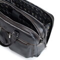 Męska skórzana torba na laptopa 14” z paskiem czarna 103-3U-001-1
