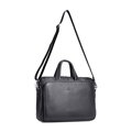 Męska skórzana torba na laptopa 15,6” dwukomorowa czarna 103-3U-004-1