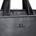 Męska skórzana torba na laptopa 15,6” dwukomorowa czarna 103-3U-004-1
