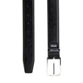 Męski pasek z gładkiej skóry naturalnej czarny 102-8M-112-1