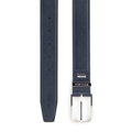 Męski pasek z gładkiej skóry naturalnej granatowy 102-8M-112-N