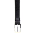 Męski pasek z gładkiej skóry naturalnej czarny 102-8M-112-1