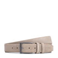 Męski pasek ze skóry naturalnej o fakturze zamszu beżowy 102-8M-108-89