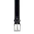 Męski pasek ze skóry naturalnej z klasyczną metalową klamrą czarny 102-8M-014-1
